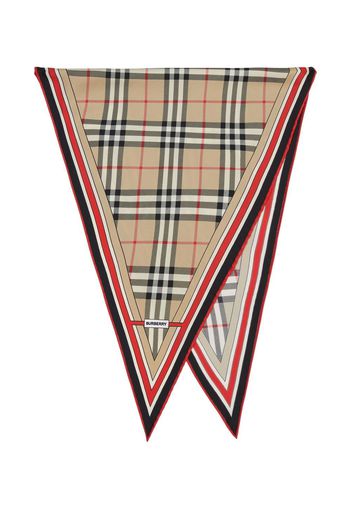 Burberry Vintage-Check silk scarf - Toni neutri