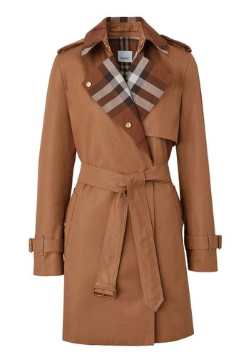 Burberry check-panel trench coat - Marrone