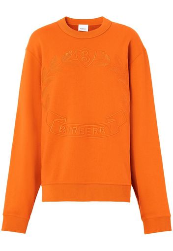 Burberry Oak Leaf Crest-embroidered cotton sweatshirt - Arancione