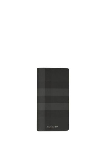 Burberry check leather continental wallet - Nero