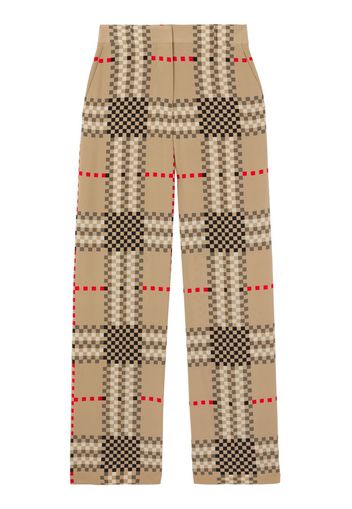 Burberry Pantaloni Pixel Check ampi - Toni neutri