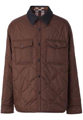 Burberry reversible checked quilted overshirt - Marrone