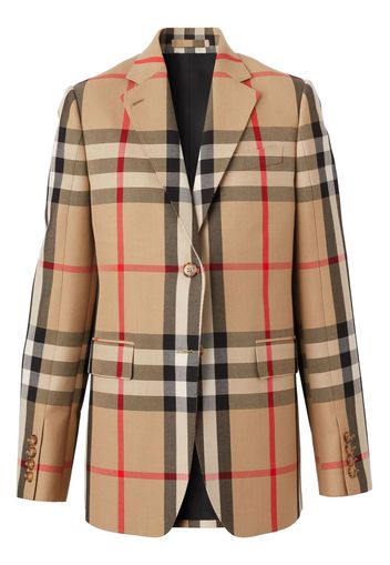 Burberry check wool-cotton jacquard tailored jacket - Toni neutri