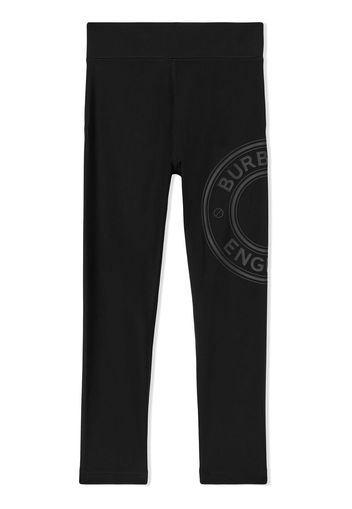 Burberry Kids logo graphic stretch jersey leggings - Nero