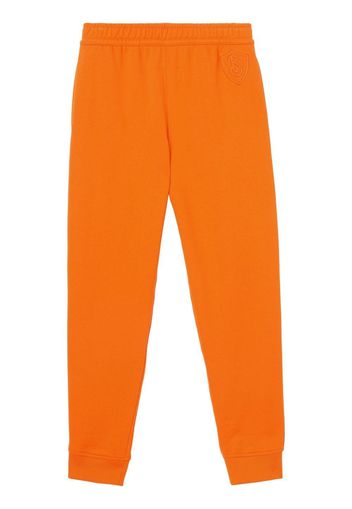 Burberry logo patch cotton track pants - Arancione