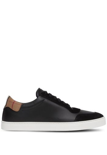 Burberry Vintage Check panelled leather sneakers - Nero