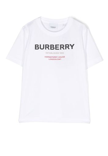 Burberry Kids logo print cotton T-shirt - Bianco