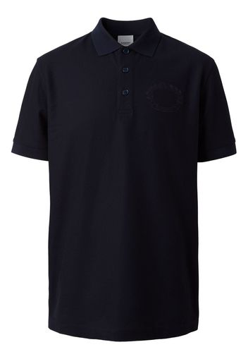 Burberry logo-embroidered cotton polo shirt - Blu