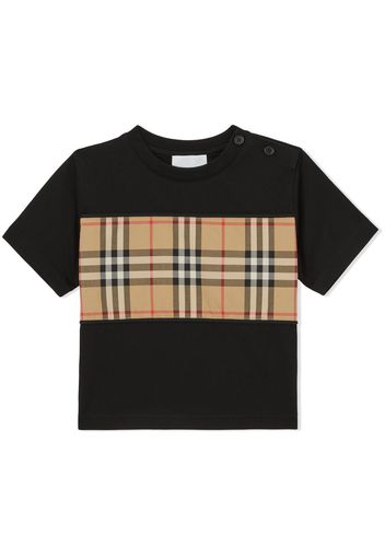 Burberry Kids Vintage Check panel T-shirt - Nero