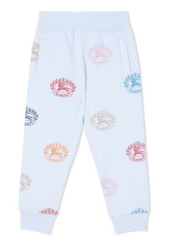 Burberry Kids EKD-print cotton track pants - Blu