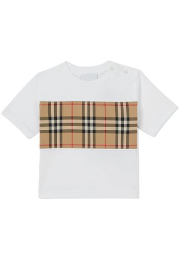 Burberry Kids Vintage Check-panel cotton T-shirt - Bianco