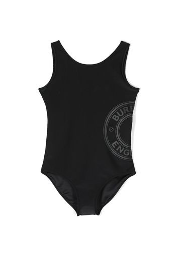 Burberry Kids logo-print scoop-neck swimsuit - Nero