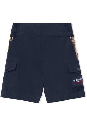 Burberry Kids Shorts cargo Vintage Check - Blu