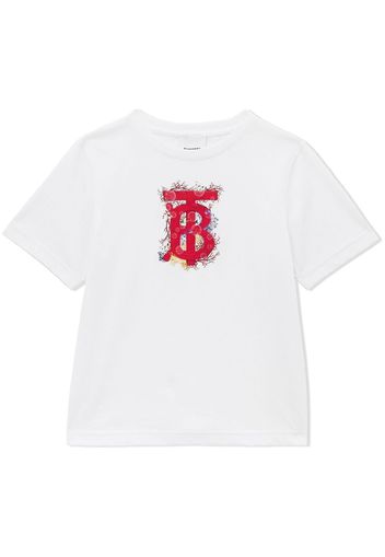 Burberry Kids T-shirt con stampa TB - Bianco