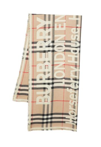 Burberry Vintage-check logo-print scarf - Giallo