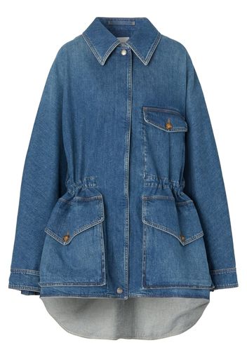 Burberry Giacca denim con effetto schiarito - Blu