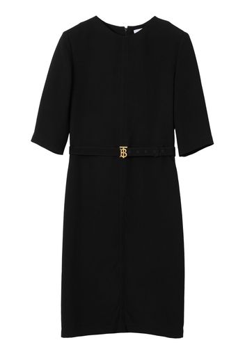 Burberry Monogram Motif Viscose Belted Dress - Nero