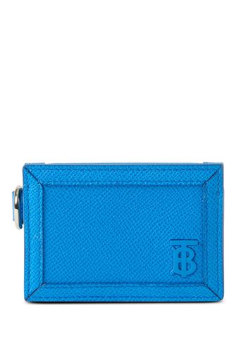 Burberry Grainy Leather TB Card Case Lanyard - Blu