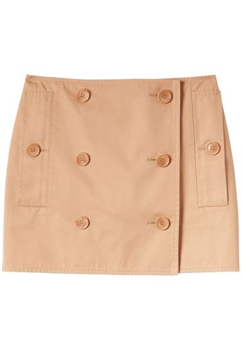 Burberry Cotton Gabardine Trench Mini Skirt - Toni neutri
