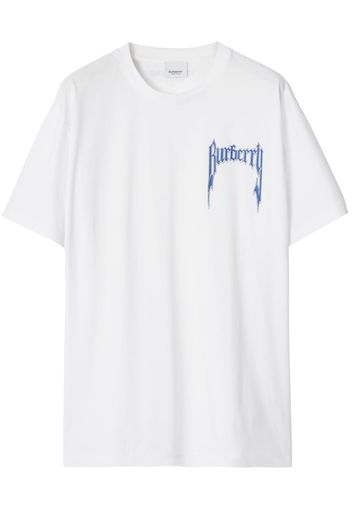 Burberry Logo Print Cotton Oversized T-shirt - Bianco