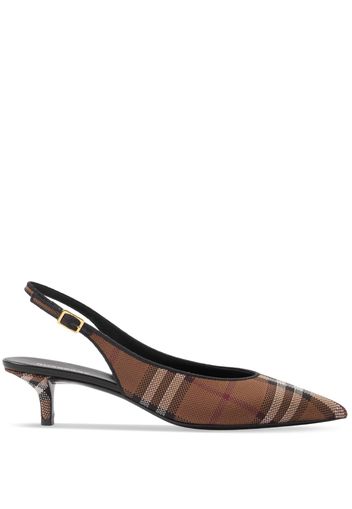 Burberry check-pattern slingback pumps - Marrone