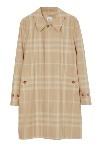 Burberry checked cotton long coat - Toni neutri