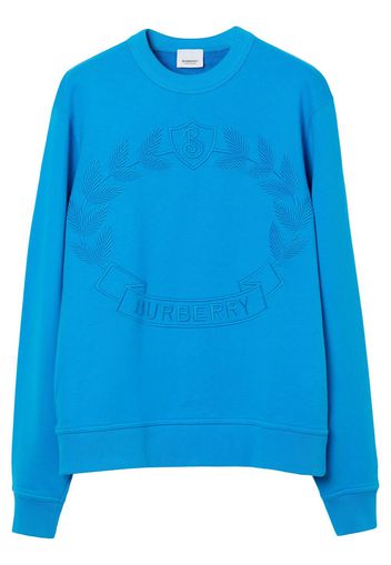 Burberry embroidered-oak leaf cotton sweatshirt - Blu