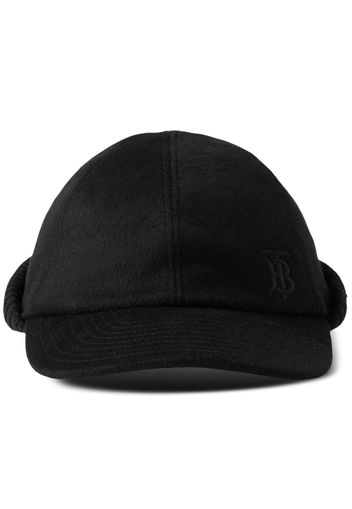 Burberry monogram-motif cashmere baseball cap - Nero