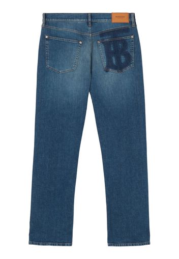 Burberry Jeans dritti con monogramma - Blu