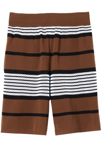 Burberry perforated striped bermuda shorts - Marrone