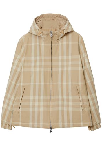 Burberry Vintage-check pattern hooded jacket - Toni neutri