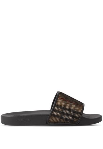 Burberry Vintage-check print mesh slides - Marrone