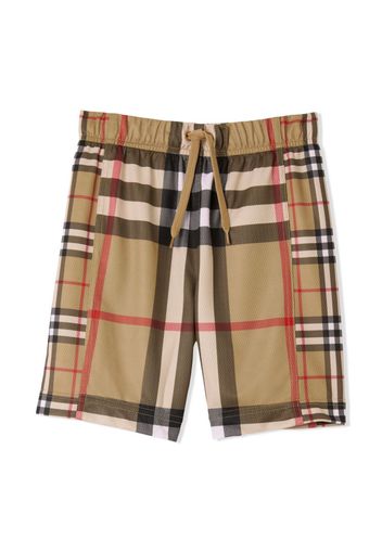 Burberry Kids Vintage-check print shorts - Marrone