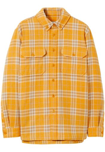 Burberry check-pattern oversized shirt jacket - Giallo