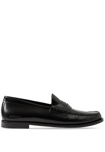 Burberry coin-detailing logo-debossed leather penny loafers - Nero