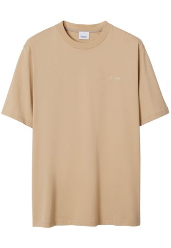 Burberry logo print crew-neck T-shirt - Marrone