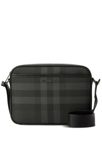 Burberry logo-lettering check-pattern messenger bag - Nero