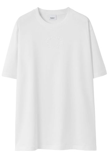 Burberry embroidered Oak Leaf Crest cotton T-shirt - Bianco