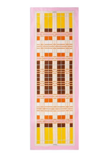 Burberry Abstract Check Print Silk Scarf - Rosa