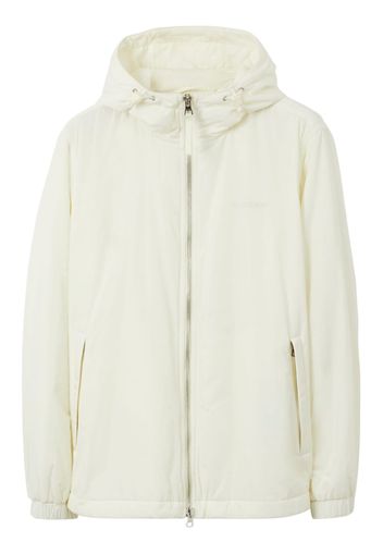 Burberry Logo Print Nylon Hooded Jacket - Bianco