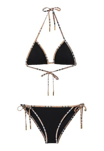 Burberry Vintage Check-trim triangle bikini - Nero