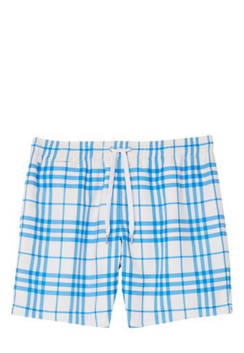 Burberry checkered drawstring swim shorts - Bianco