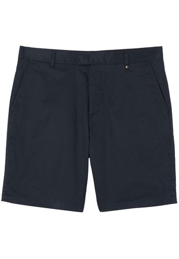 Burberry Monogram-embroidered cotton shorts - Blu