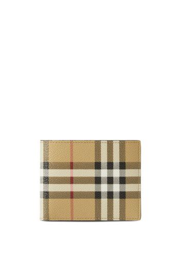 Burberry Check and Leather Bifold ID Wallet - Toni neutri