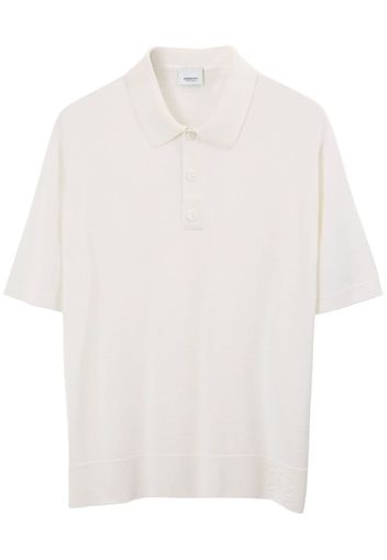 Burberry short-sleeved silk polo shirt - NATURAL WHITE