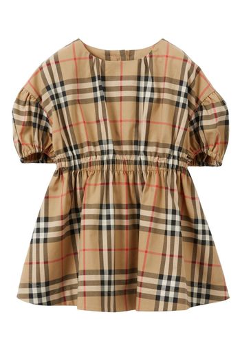 Burberry Kids Check Stretch Cotton Dress - Toni neutri