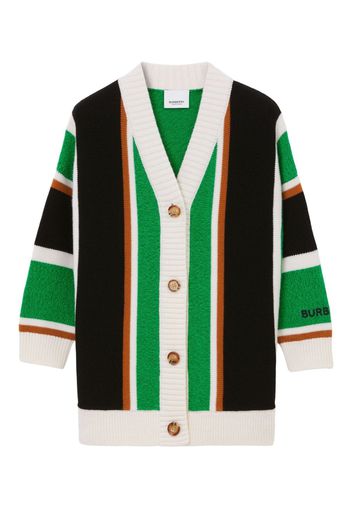 Burberry Kids Cardigan a righe - Nero