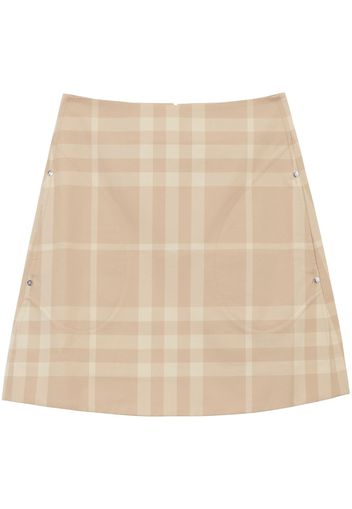 Burberry check-print A-line cotton skirt - Toni neutri