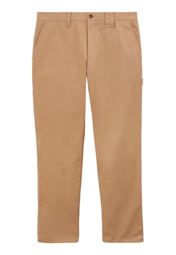 Burberry logo-tag cotton straight-leg trousers - Toni neutri