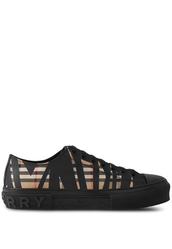 Burberry Sliced check cotton sneakers - Nero